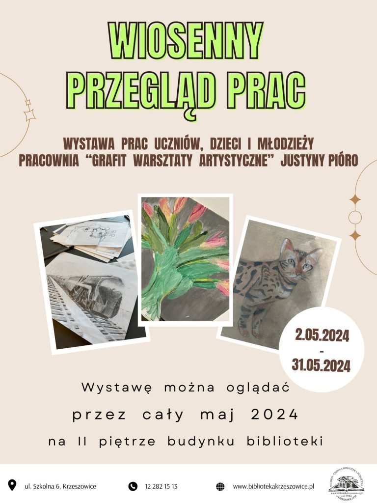 grafika przedstawia plakat wystawy prac plastycznych pracowni "Grafit warsztaty artystyczne"