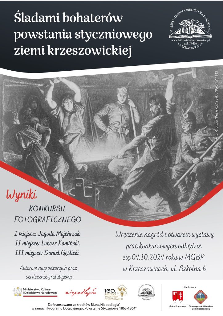 grafika przedstawia plakat z wynikami konkursu fotograficznego