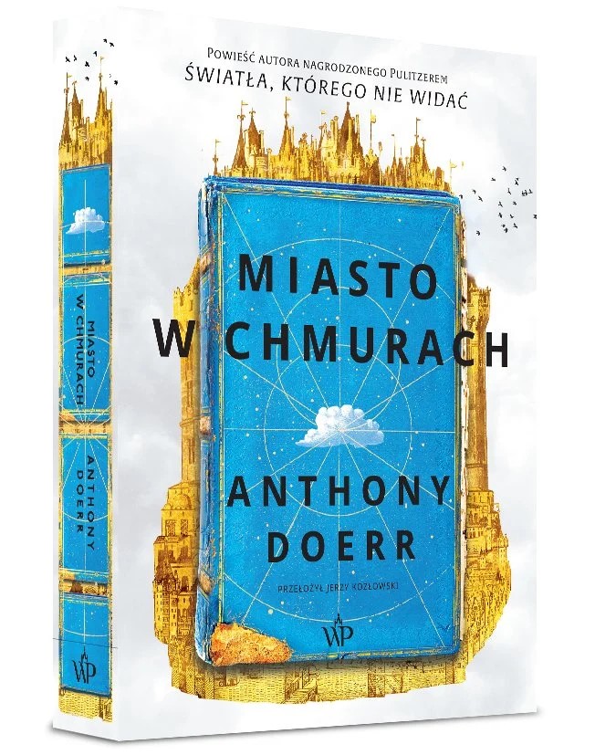 grafika przedstawia książkę „Miasto w chmurach” Anthony Doerr'a