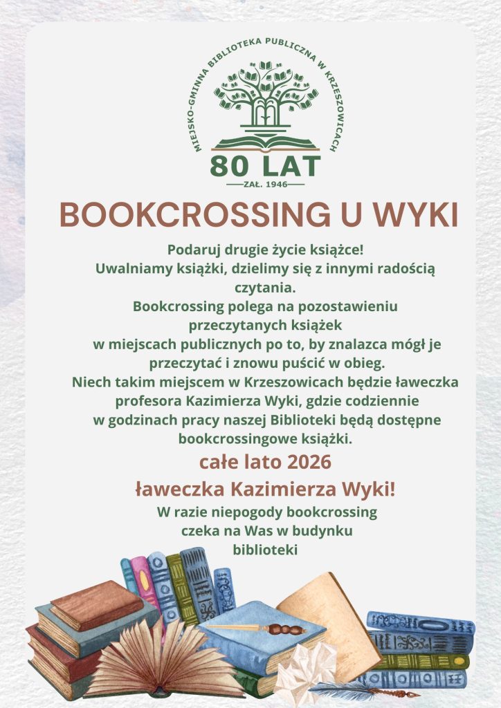 grafika przedstawia plakat Bookcrossingu u Wyki